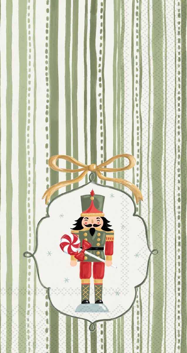 Paper Guest Towel 16 Ct Frosty Nutcracker Green Christmas