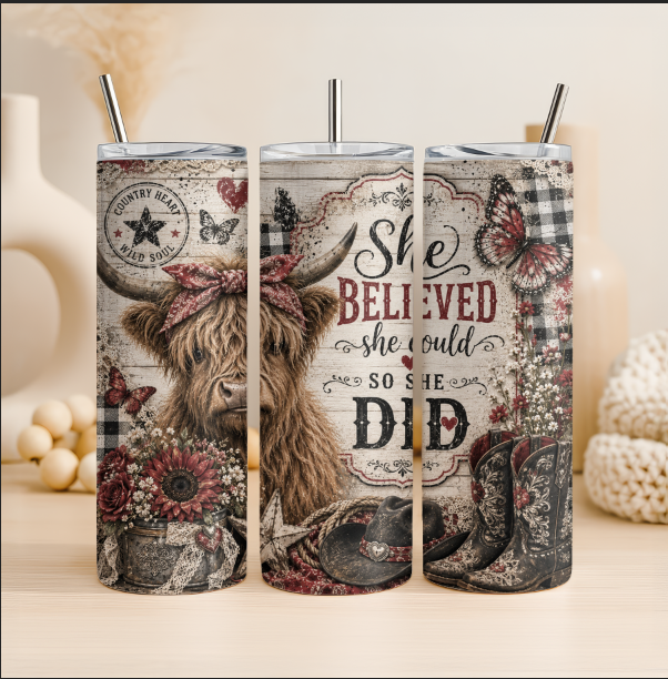 She Believed Tumbler, Religious Tumbler