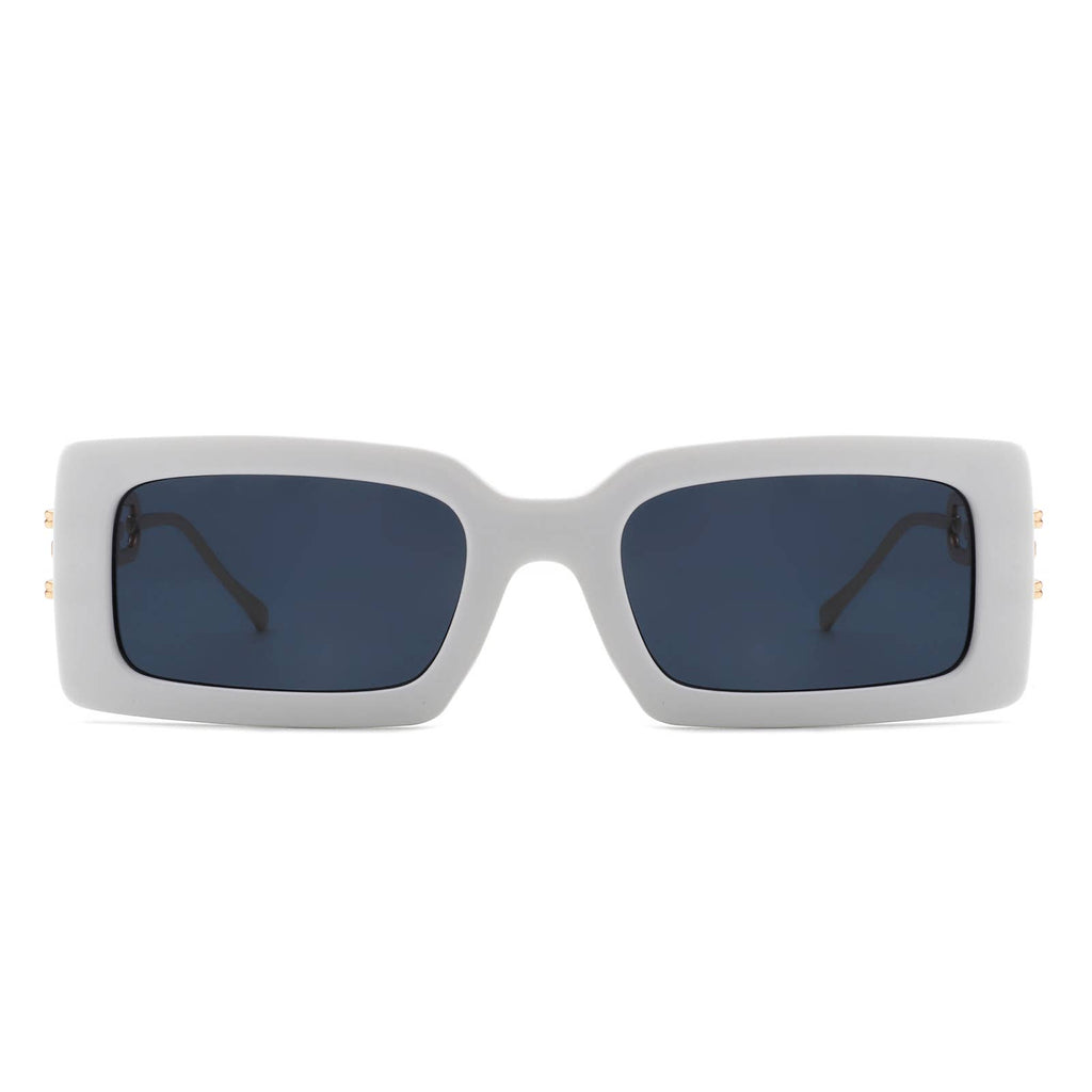 Rectangle Modern Chain Temple Fashion Women Sunglasses