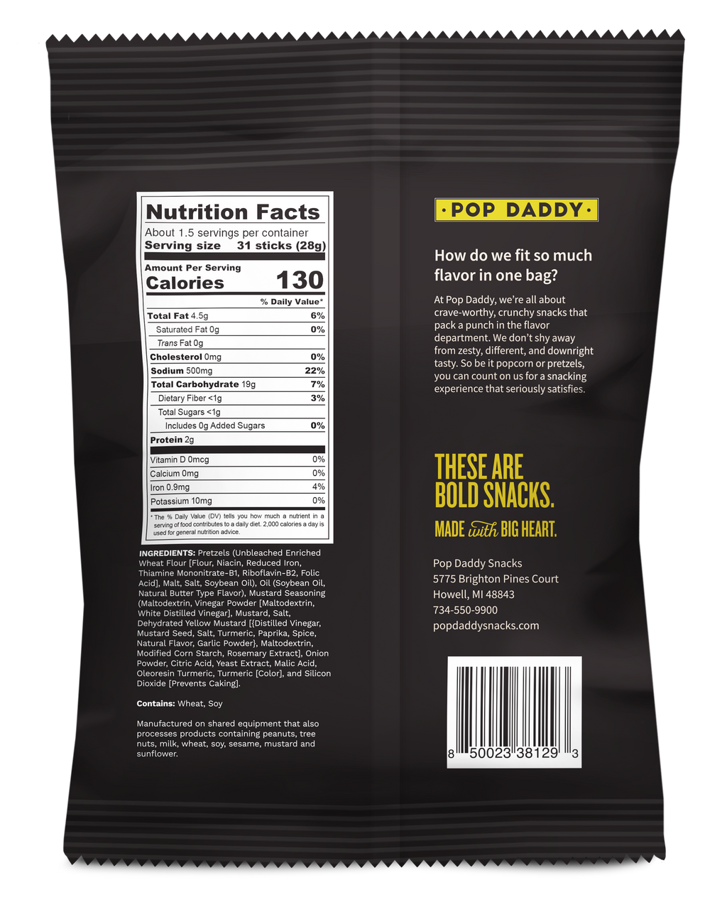 Seasoned Pretzels - 1.5oz - Yellow Mustard