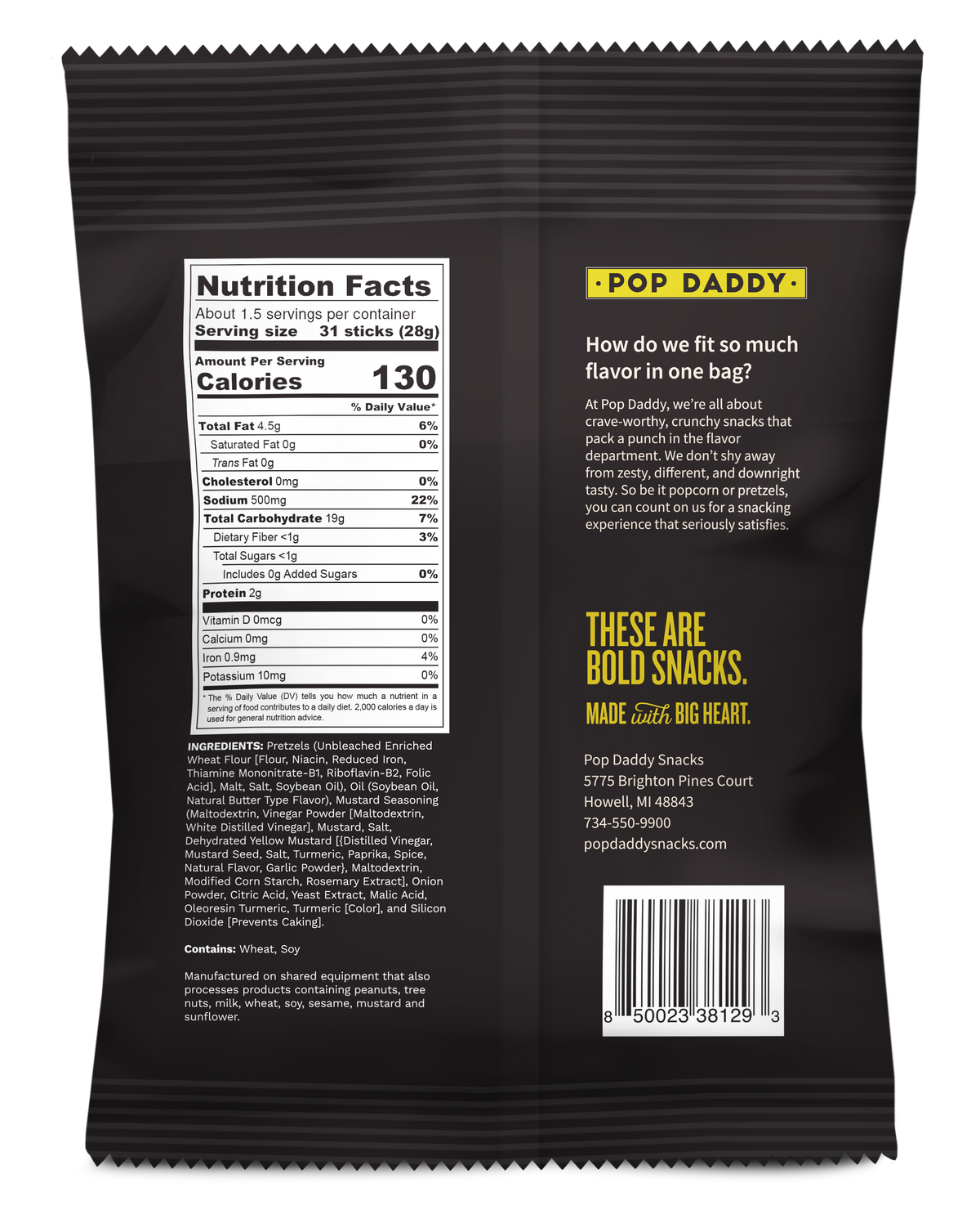 Seasoned Pretzels - 1.5oz - Yellow Mustard