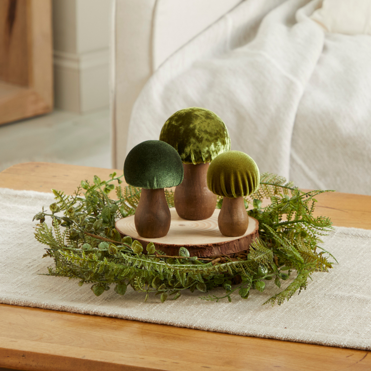 Mushroom Velvet Sets All Season Decor, Nature Lover Gift