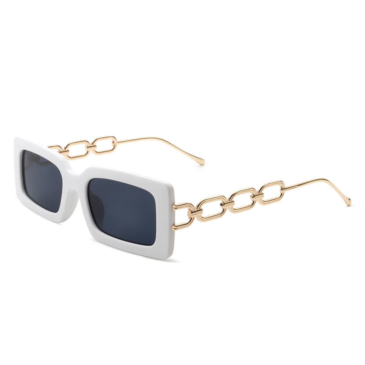 Rectangle Modern Chain Temple Fashion Women Sunglasses