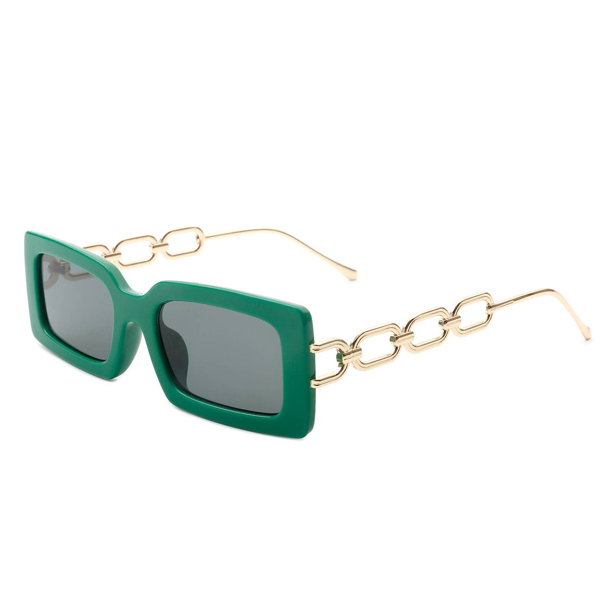 Rectangle Modern Chain Temple Fashion Women Sunglasses