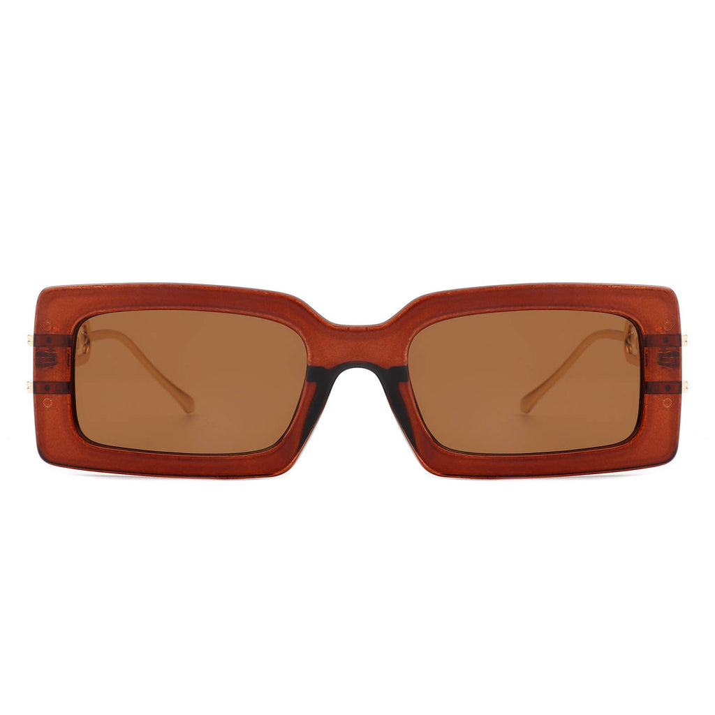 Rectangle Modern Chain Temple Fashion Women Sunglasses