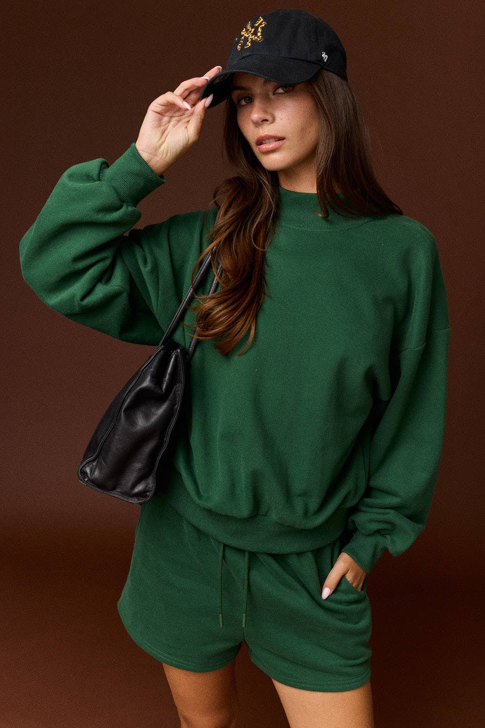 PX19352 - Mock Neckline Oversized Lounge Set (3-2-1)