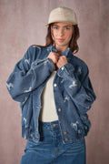 60017J Western Horse Jacquard Denim Jacket
