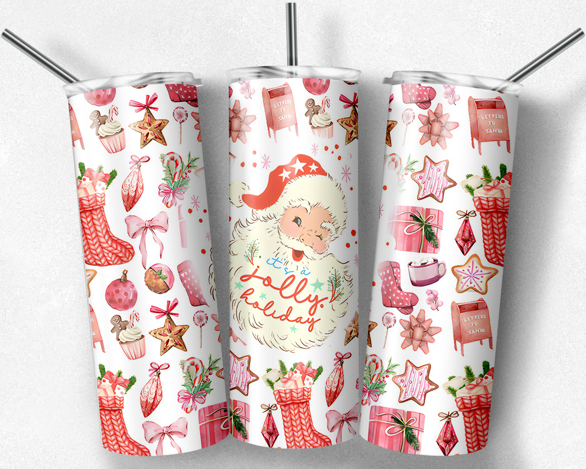 Christmas Tumbler, Santa Tumbler, Winter Tumbler