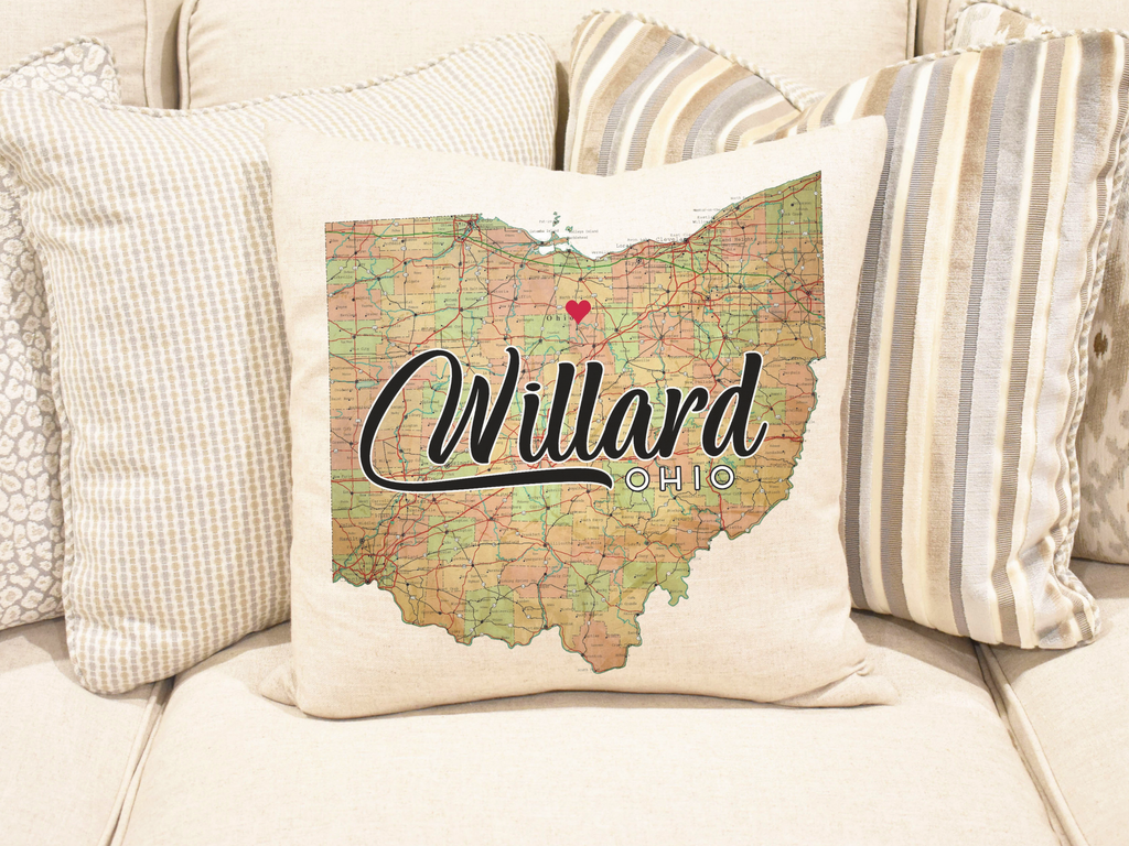 Custom Map State and City Pillow