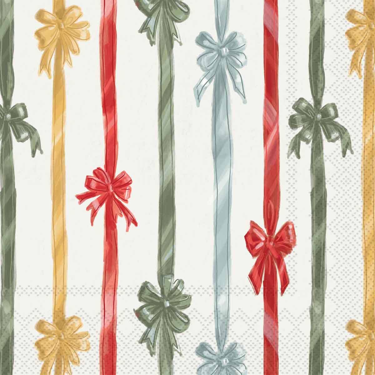 Paper Cocktail Napkins 20 Ct Frosty Bows Christmas