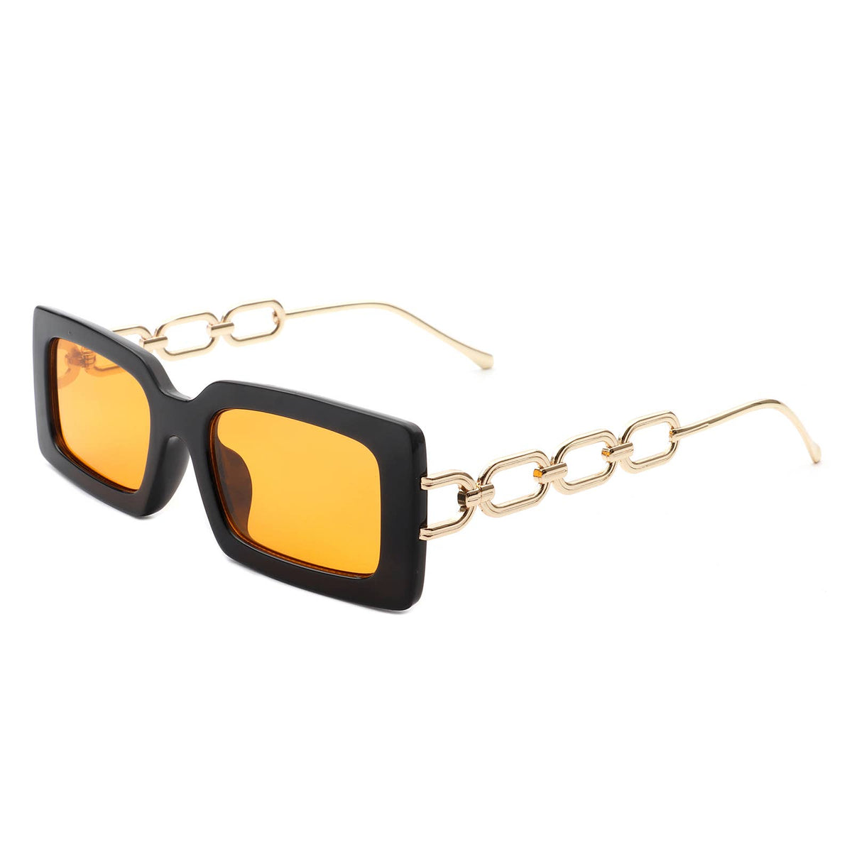 Rectangle Modern Chain Temple Fashion Women Sunglasses