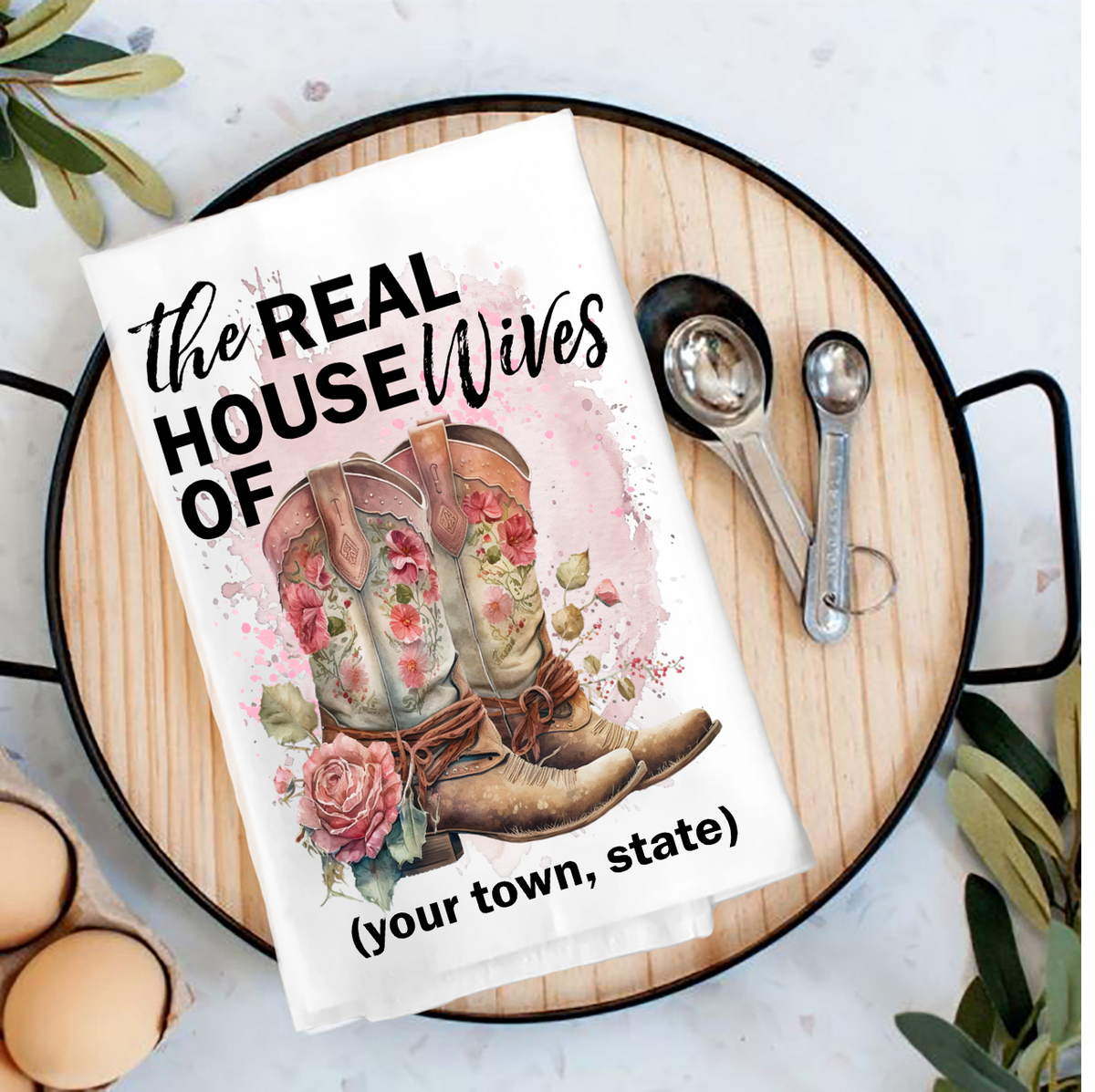 Cowboy Boots The Real Housewives of Tea Towel