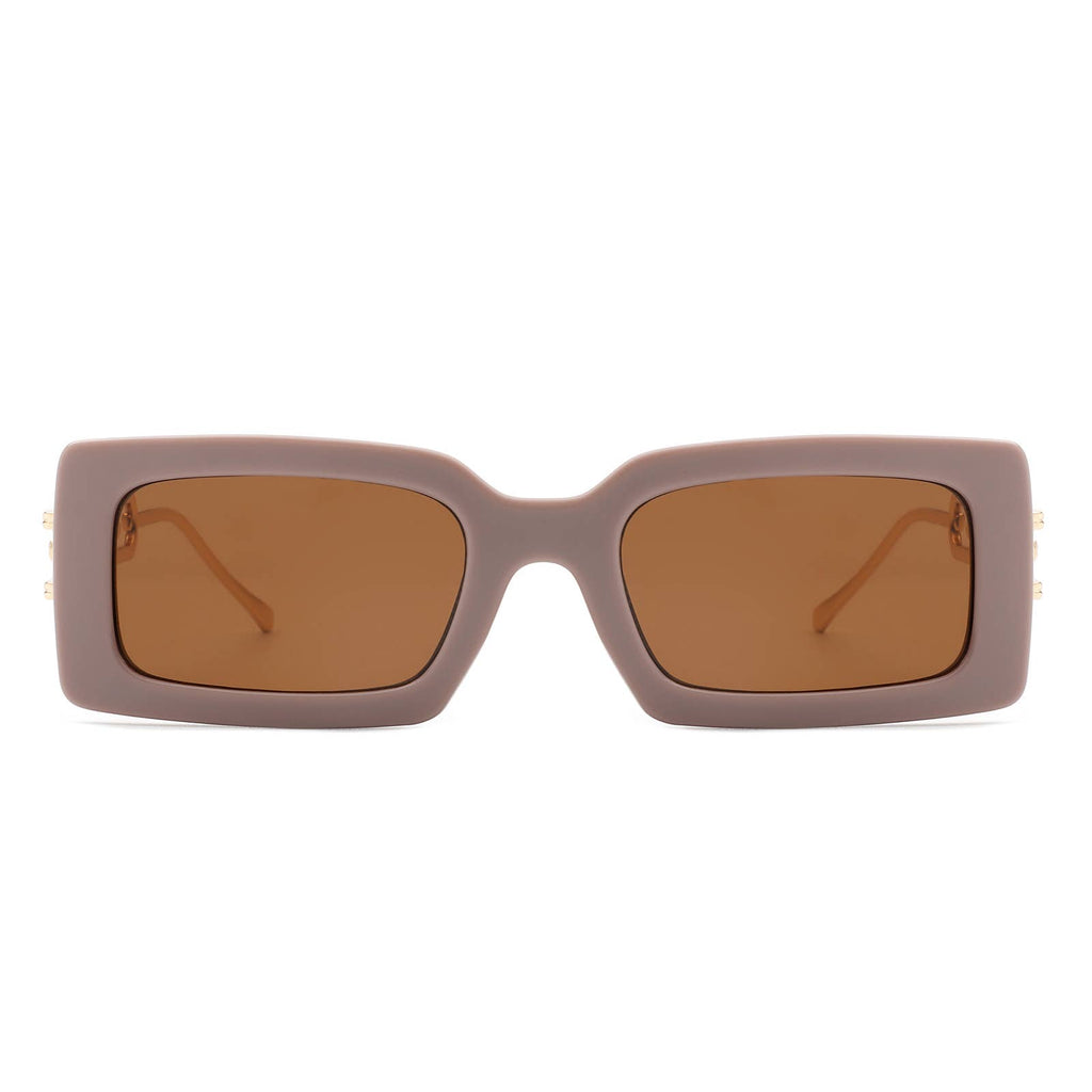 Rectangle Modern Chain Temple Fashion Women Sunglasses