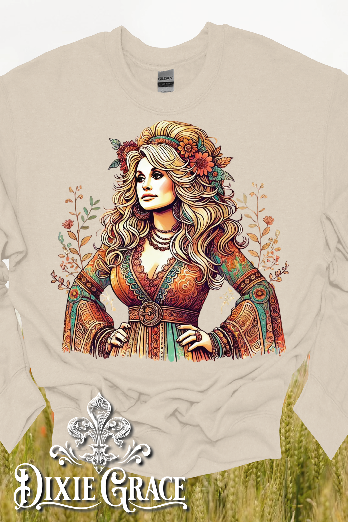 Boho Dolly - Natural - SS LS and Sweatshirt Options - Graphic Tee