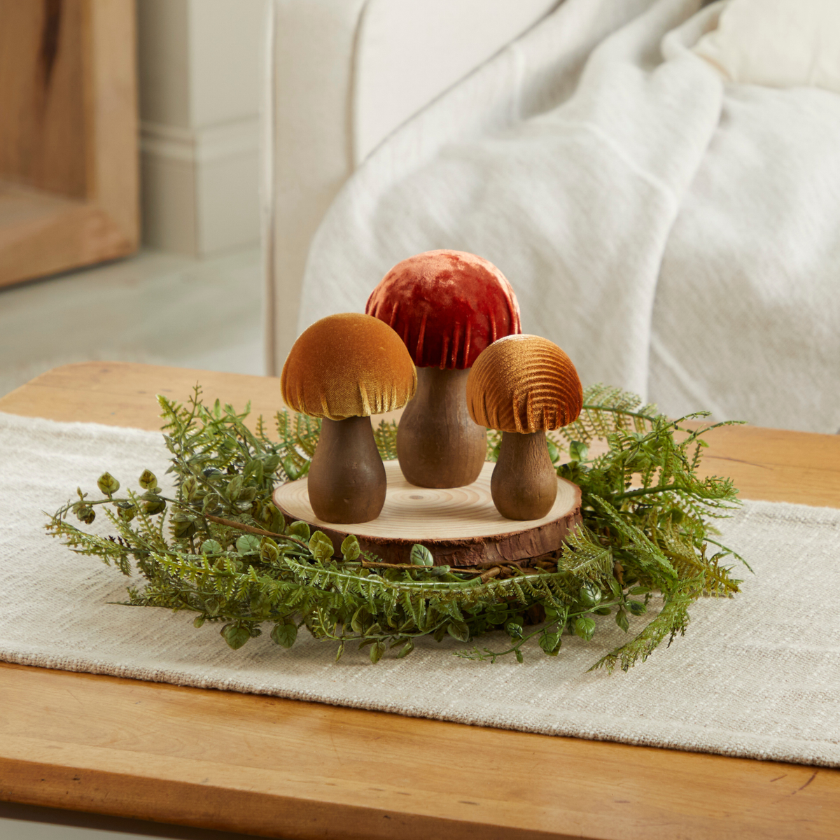 Mushroom Velvet Sets All Season Decor, Nature Lover Gift