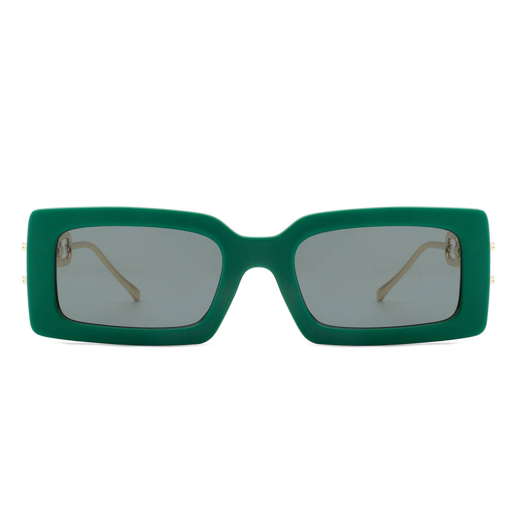Rectangle Modern Chain Temple Fashion Women Sunglasses