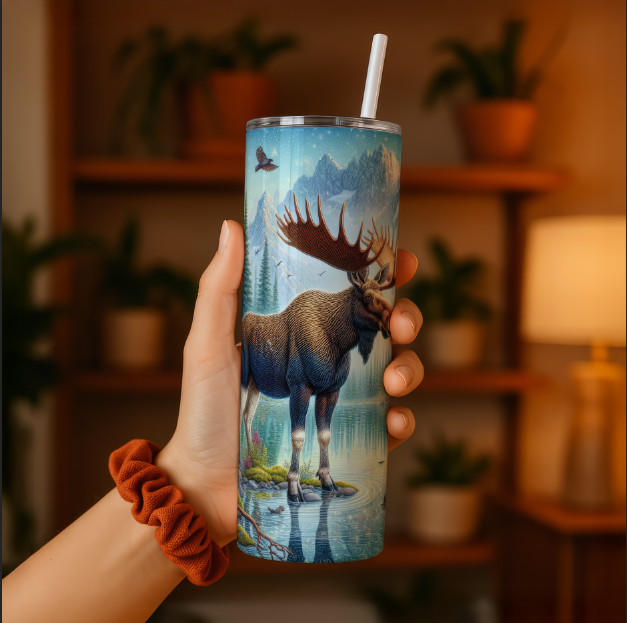 Moose Tumbler, Montana Tumbler, Wyoming Tumbler