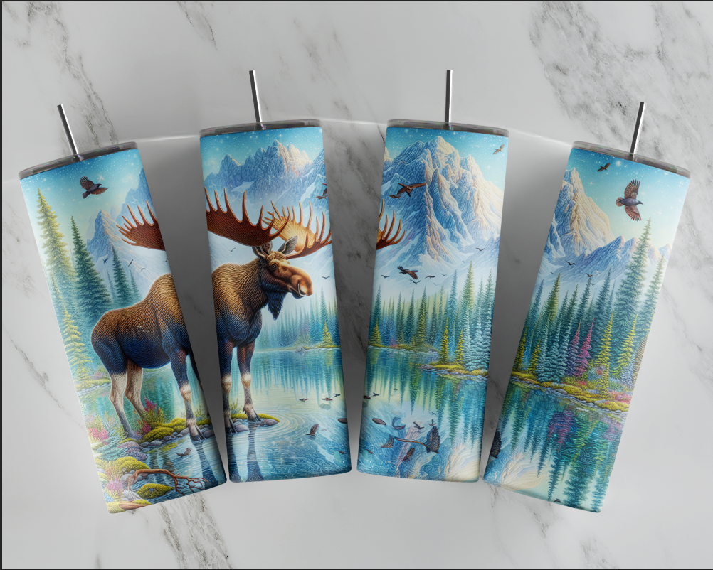 Moose Tumbler, Montana Tumbler, Wyoming Tumbler