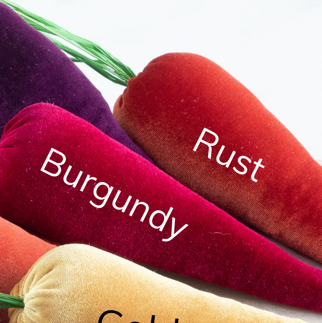 Velvet Carrots, Harvest Lush Colors, Unique Wall Hanging