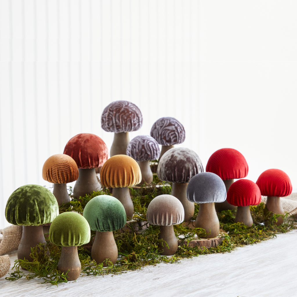 Mushroom Velvet Sets All Season Decor, Nature Lover Gift