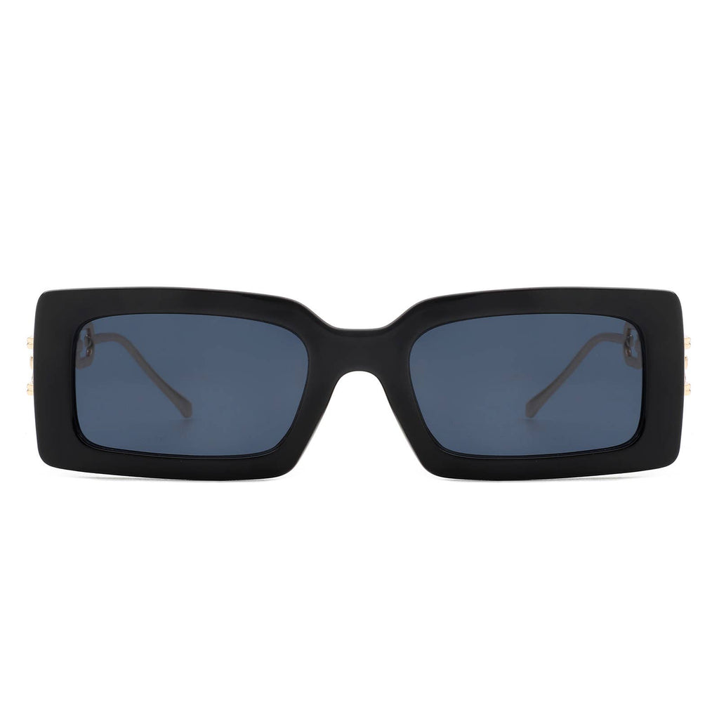 Rectangle Modern Chain Temple Fashion Women Sunglasses