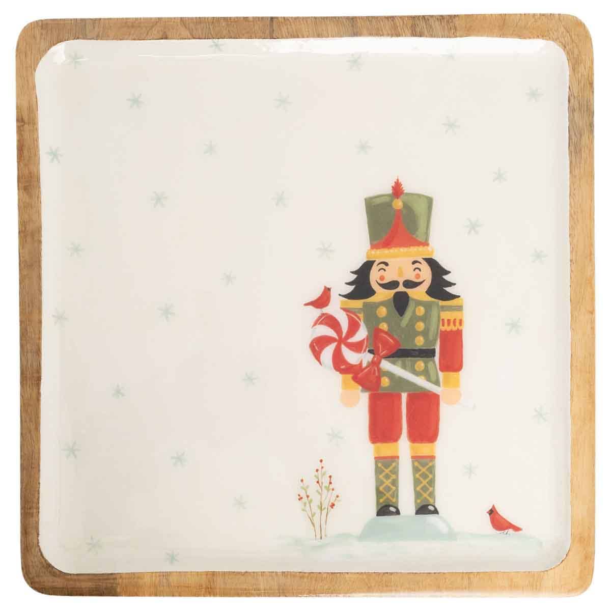 Frosty Fun Nutcracker Wood Platter Christmas
