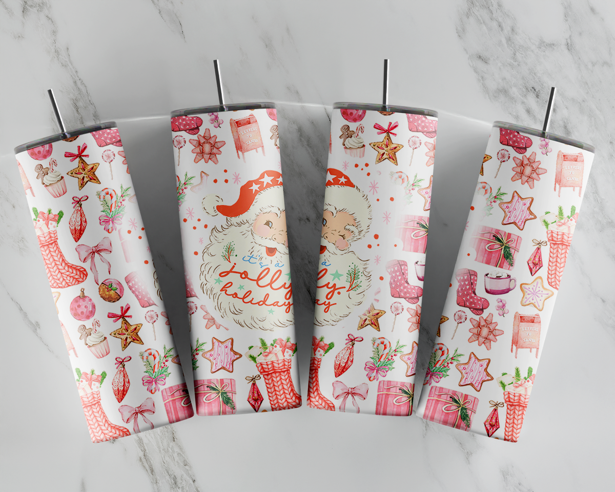 Christmas Tumbler, Santa Tumbler, Winter Tumbler