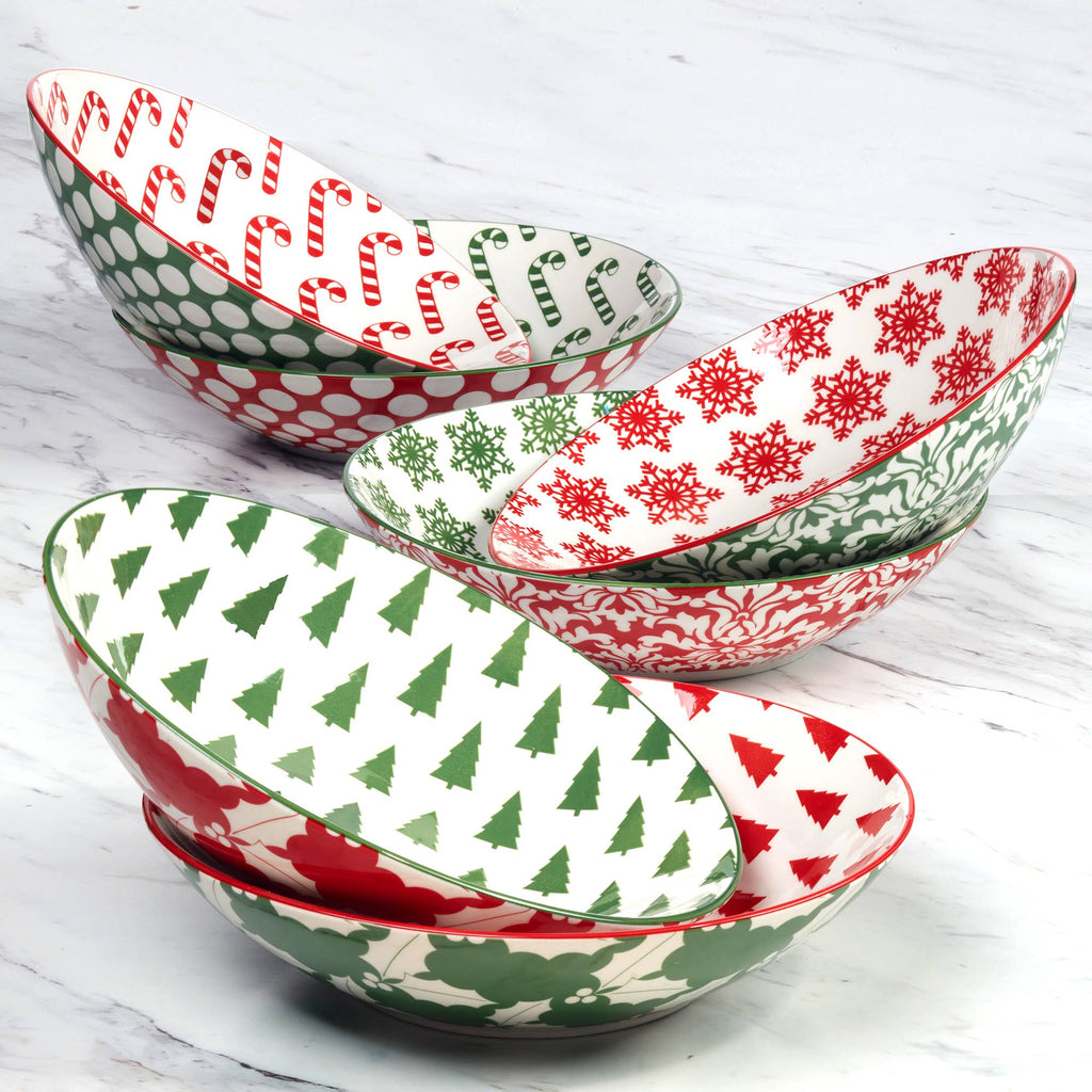 Winter Medley Christmas Dinner Bowl 9.25x2.25 (6) asst.