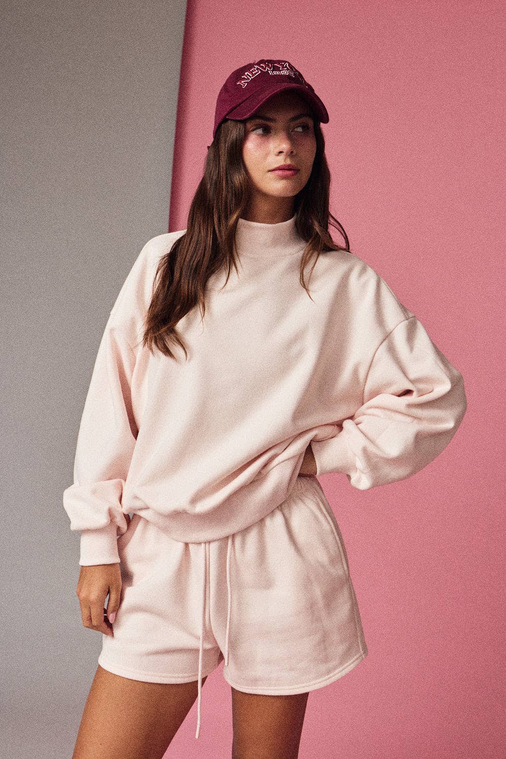 PX19352 - Mock Neckline Oversized Lounge Set (3-2-1)