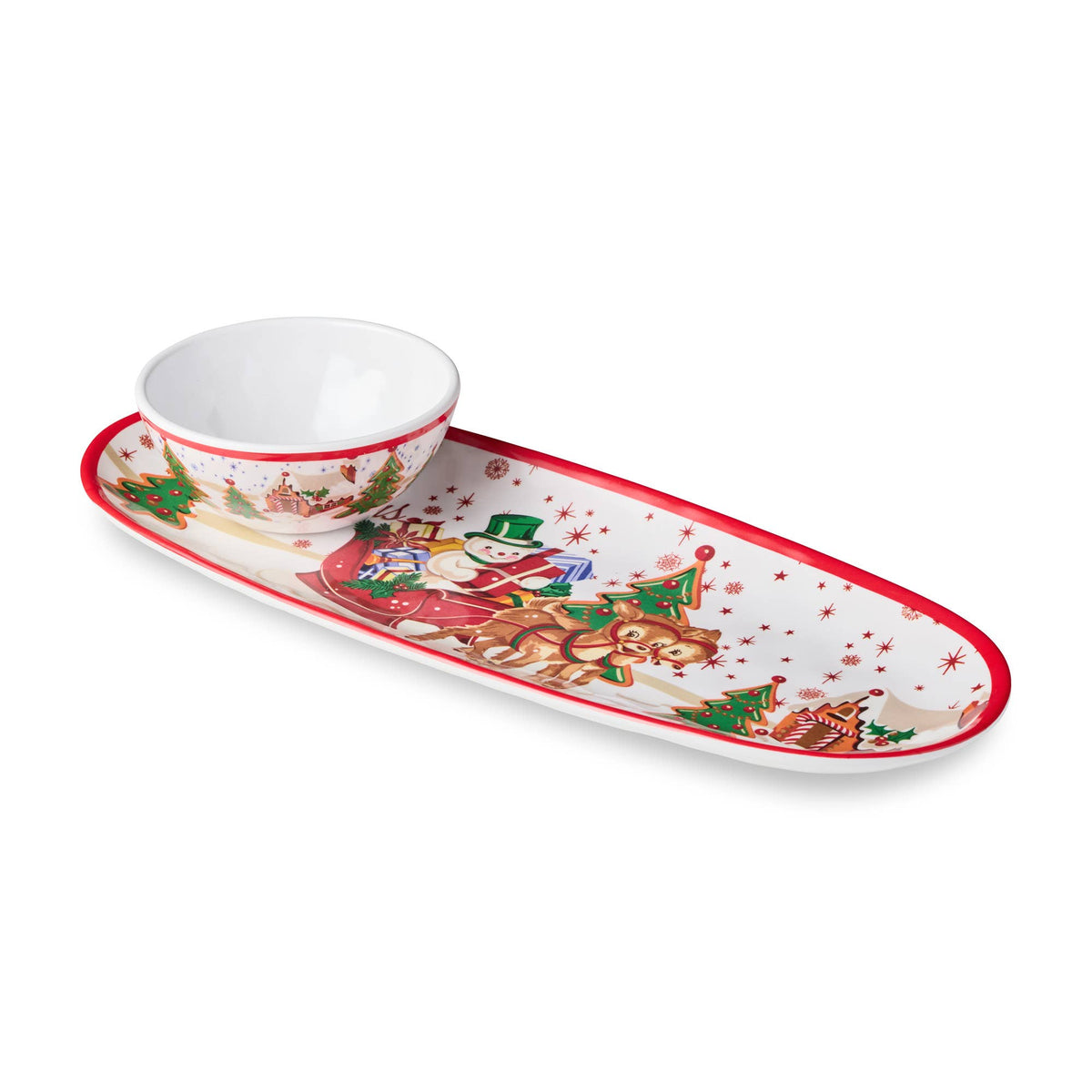 Santa's Retro  Melamine Set of 4  4in Dipping Bowls Gift