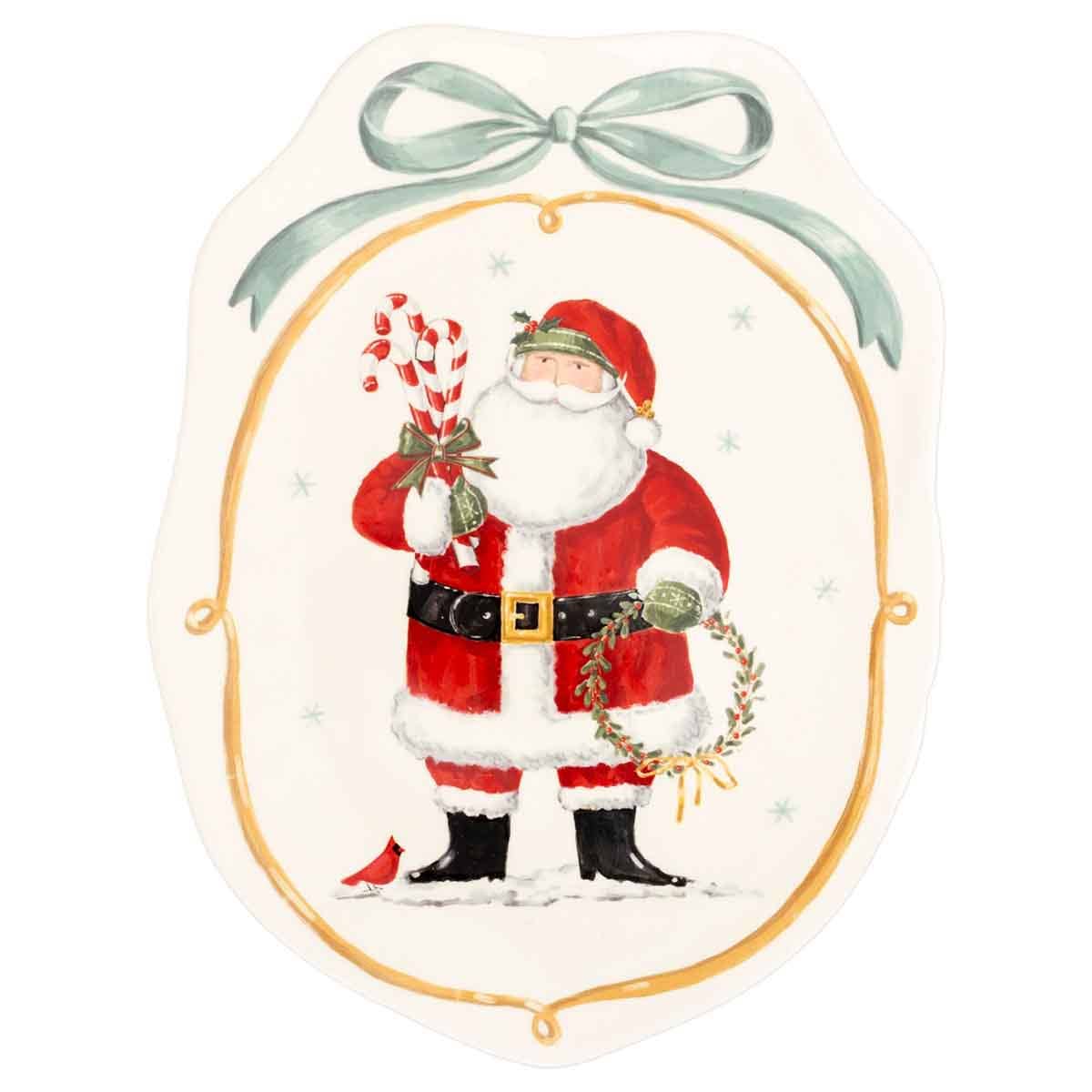 10" Frosty Fun Santa Ceramic Plate Christmas