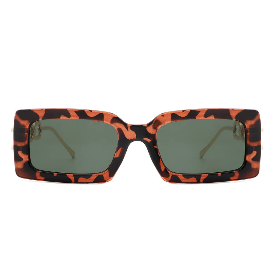 Rectangle Modern Chain Temple Fashion Women Sunglasses