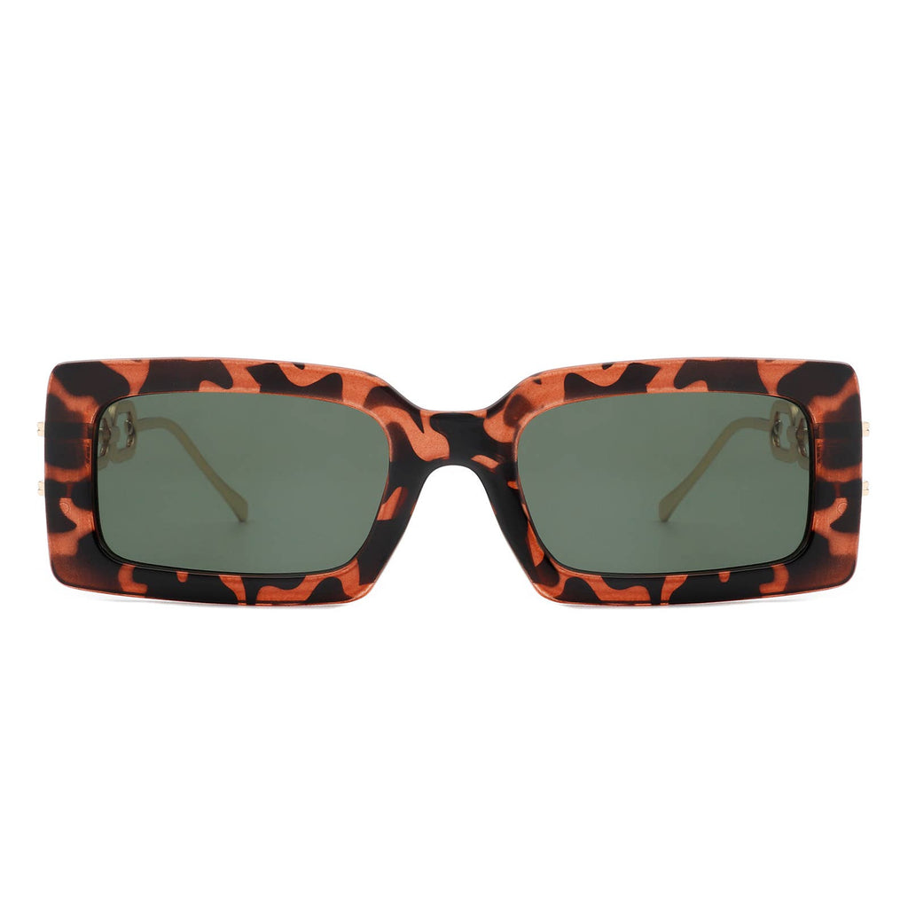 Rectangle Modern Chain Temple Fashion Women Sunglasses