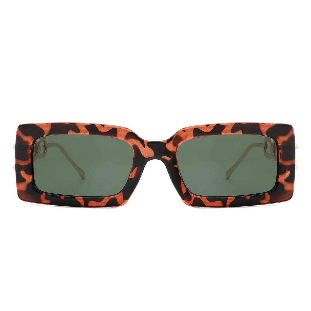 Rectangle Modern Chain Temple Fashion Women Sunglasses