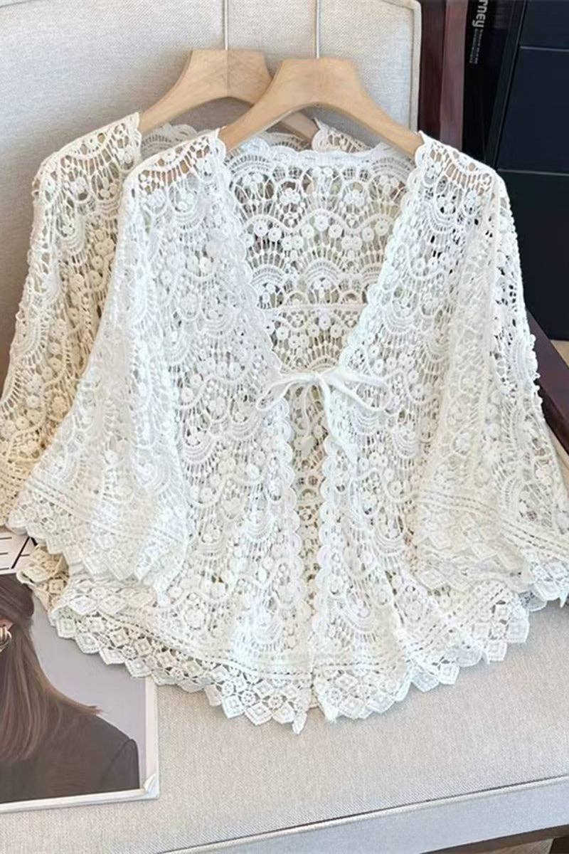 Crochet Tie-Up Blouse
