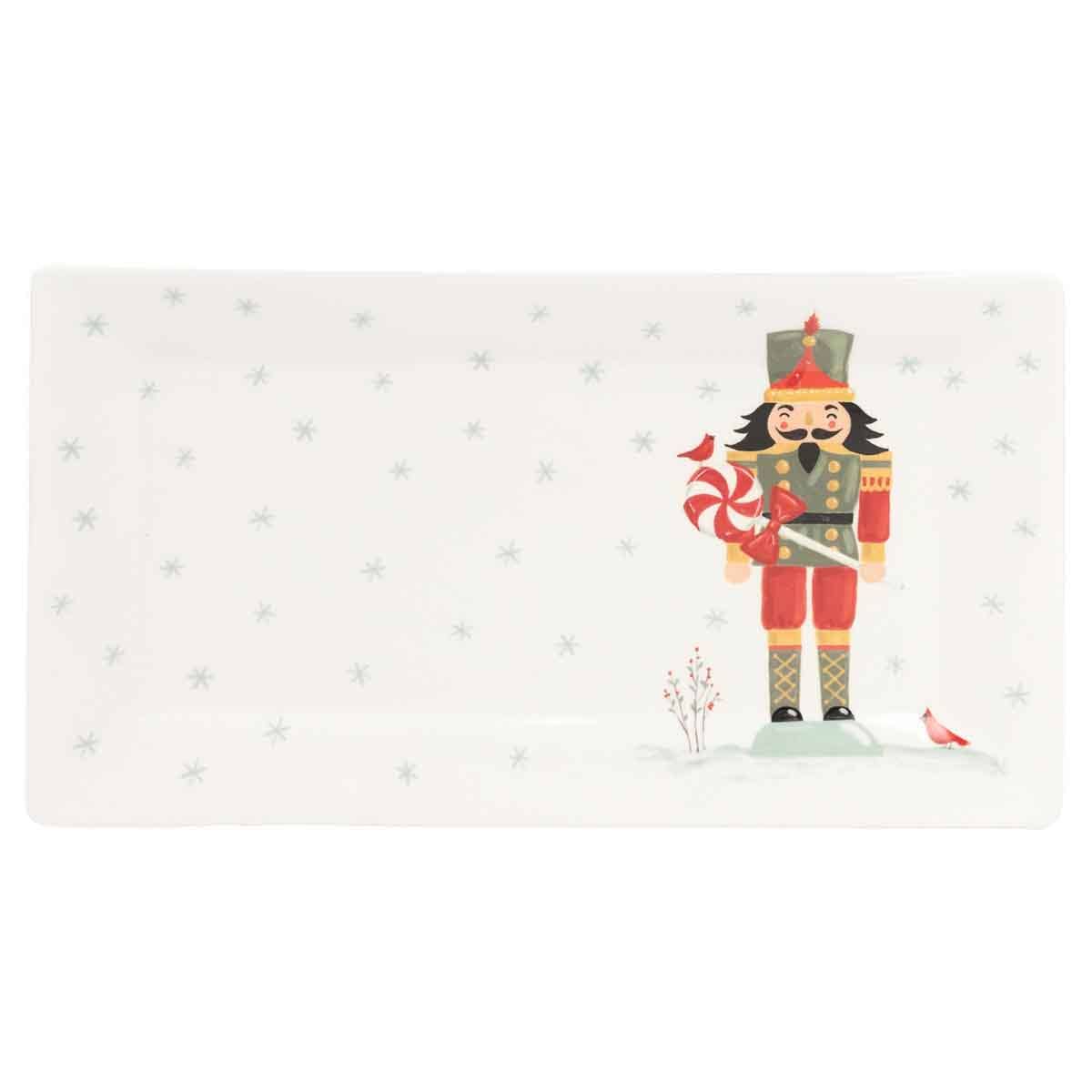 11.75" Frosty Fun Nutcracker Ceramic Platter Christmas