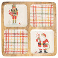 Frosty Fun Mango Wood 4-Sectioned Tray Christmas