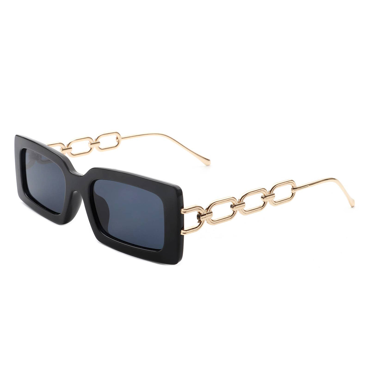 Rectangle Modern Chain Temple Fashion Women Sunglasses