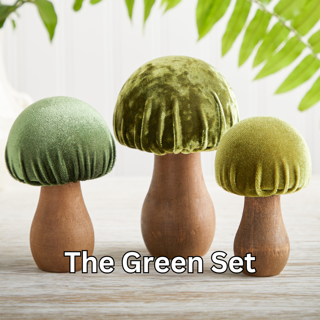 Mushroom Velvet Sets All Season Decor, Nature Lover Gift