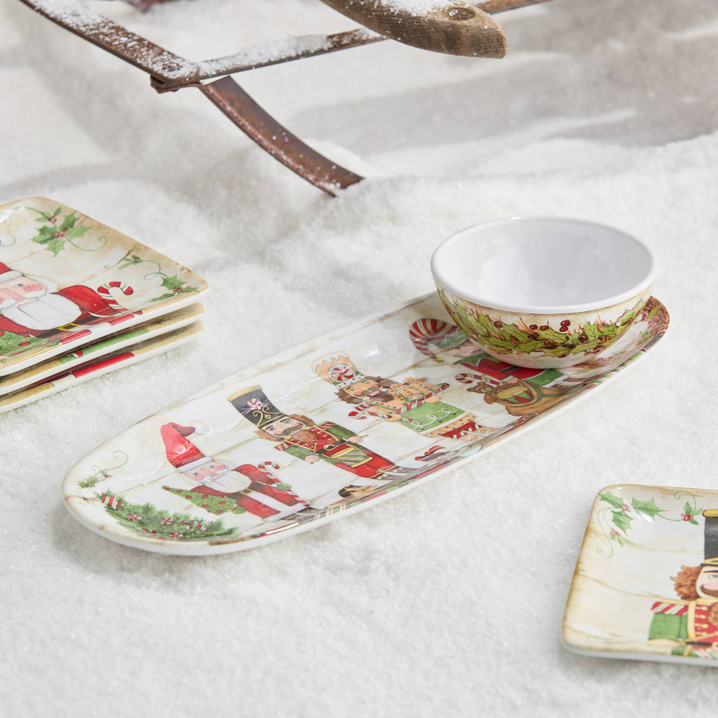 Nutcracker Parade Melamine Tray and Bowl Gift