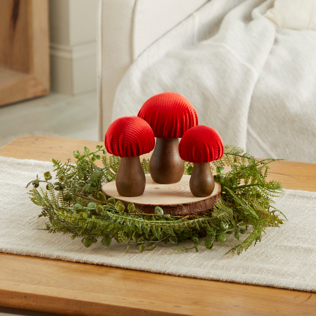 Mushroom Velvet Sets All Season Decor, Nature Lover Gift
