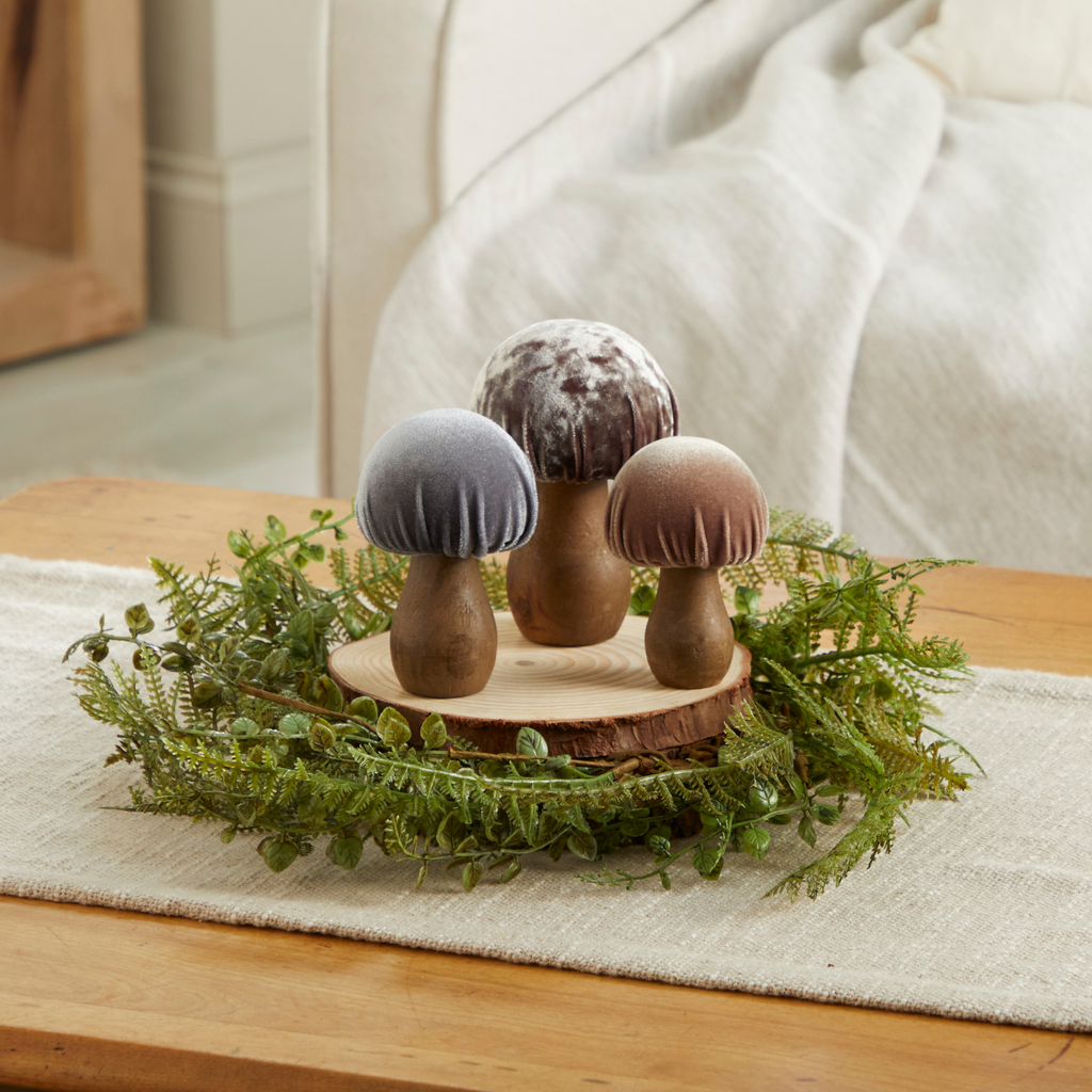 Mushroom Velvet Sets All Season Decor, Nature Lover Gift