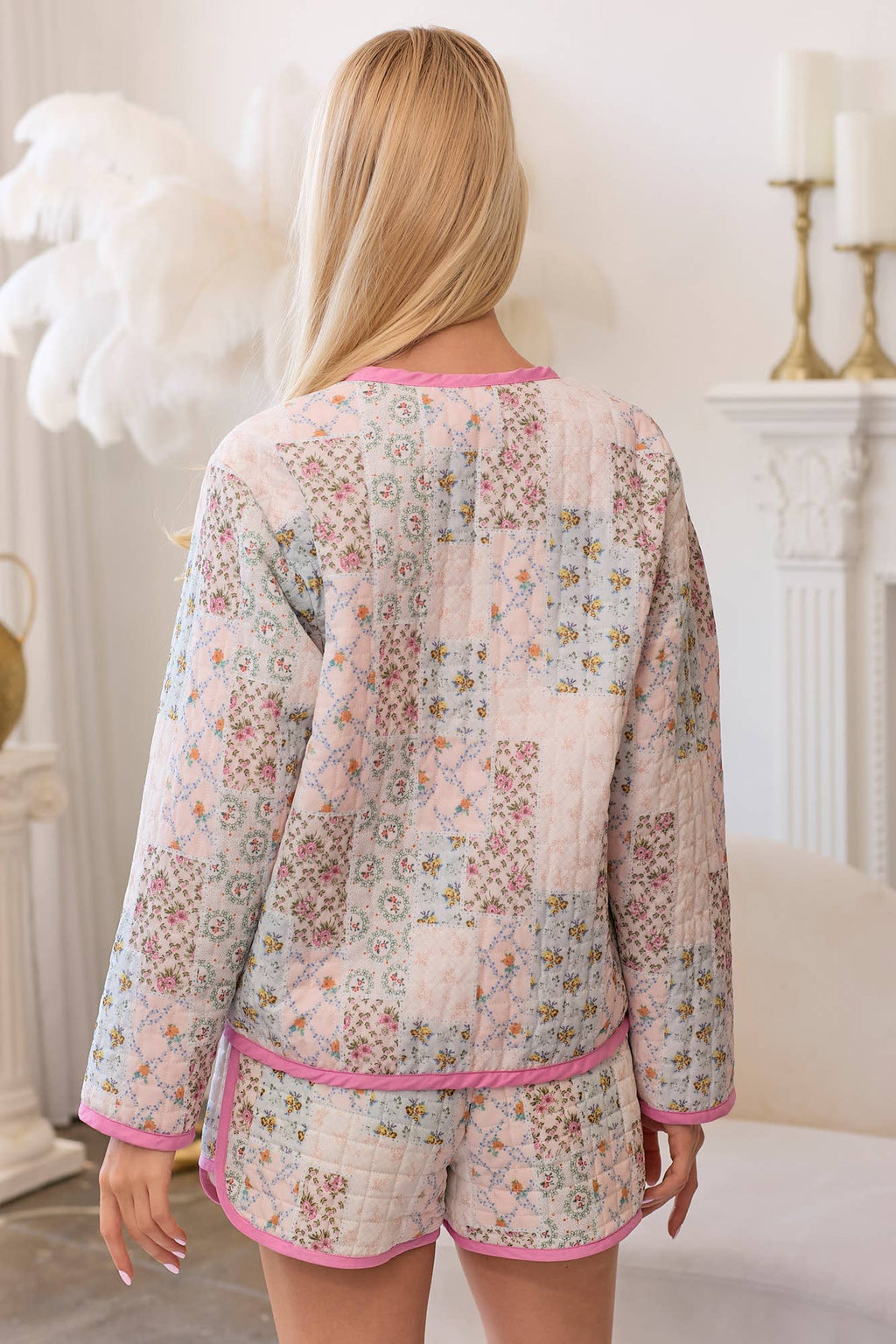 Floral Quilted Lounge Top – Ready to Ship Giftable Piece