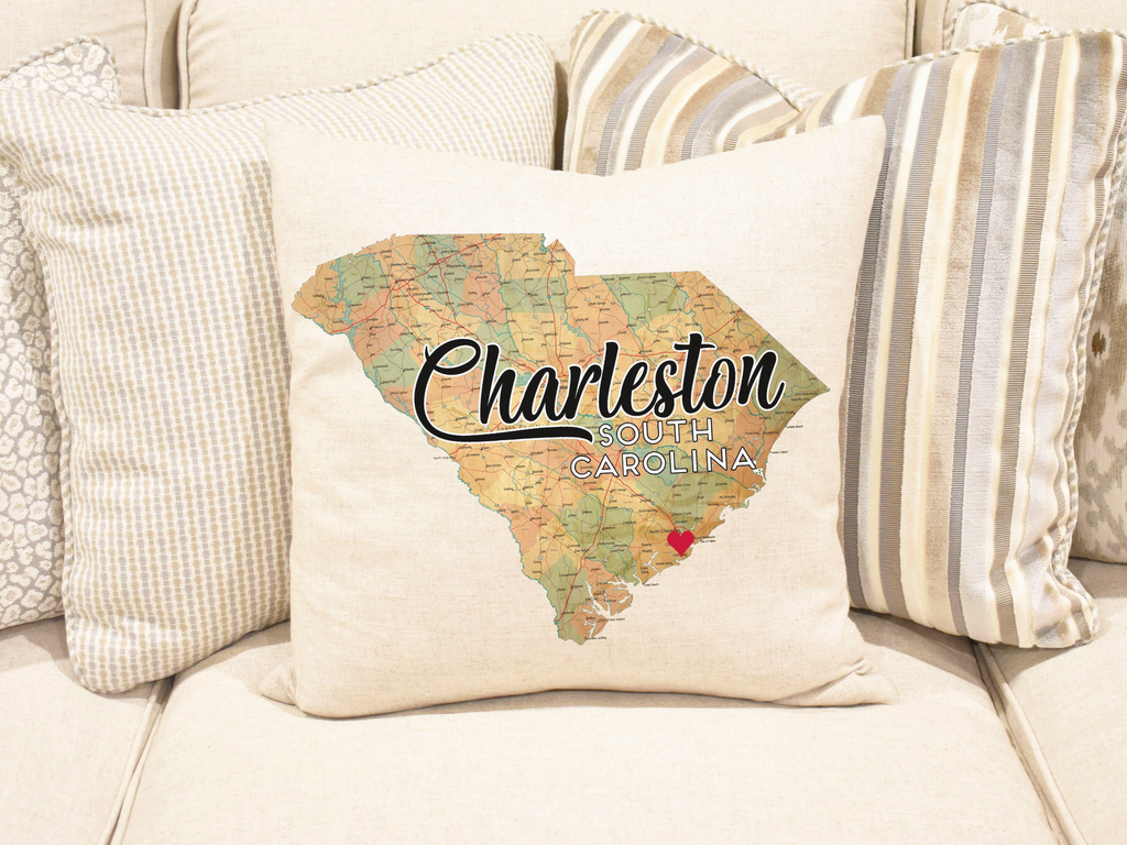Custom Map State and City Pillow
