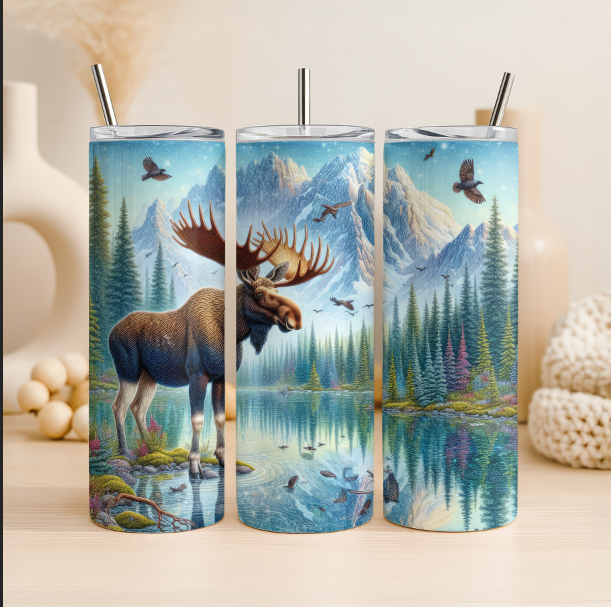 Moose Tumbler, Montana Tumbler, Wyoming Tumbler