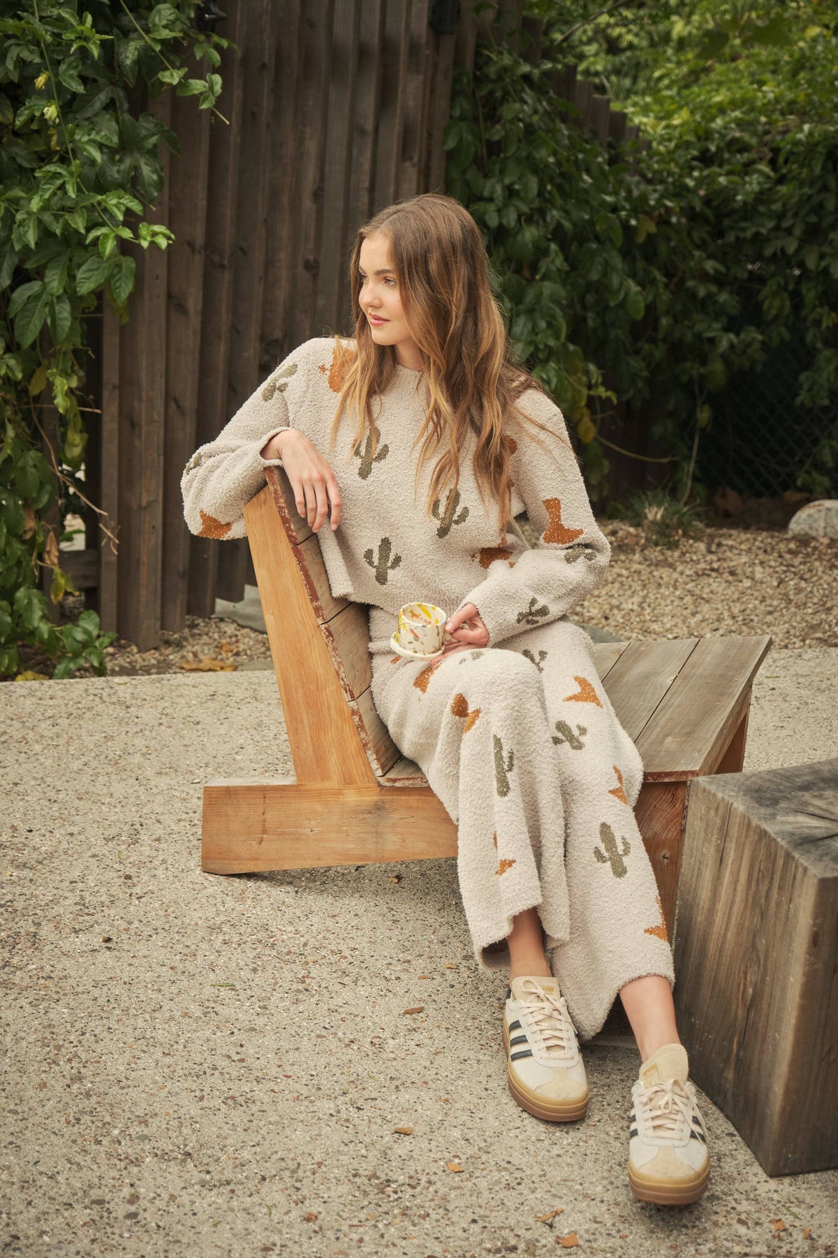 33621SET Western Cactus and Boots Sweater Set