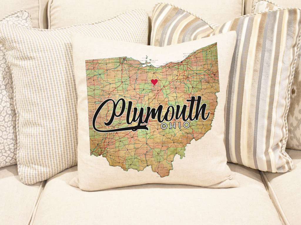 Custom Map State and City Pillow
