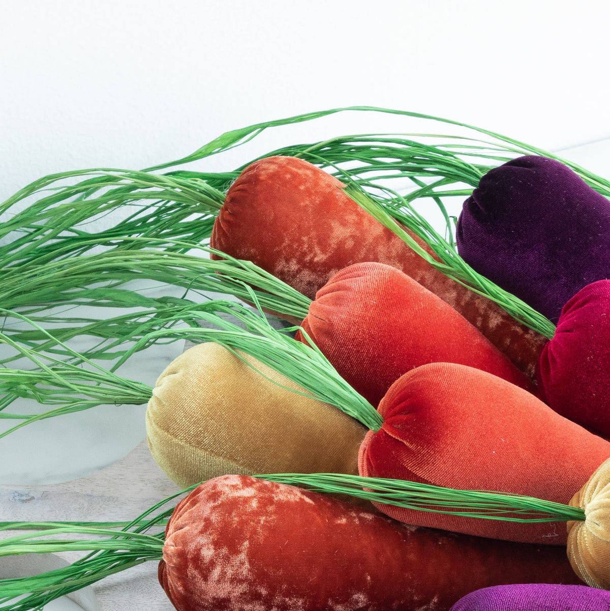 Velvet Carrots, Harvest Lush Colors, Unique Wall Hanging