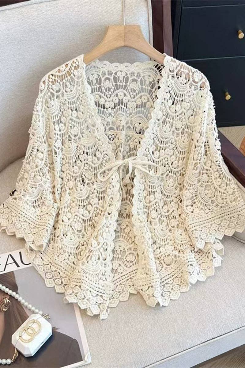 Crochet Tie-Up Blouse