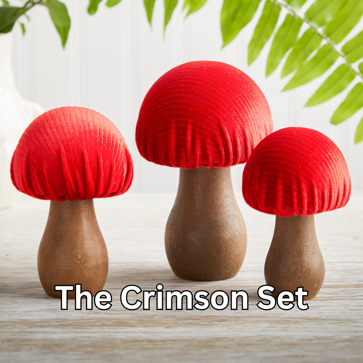 Mushroom Velvet Sets All Season Decor, Nature Lover Gift